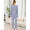 imageANRABESS Womens Lounge Set 2025 Fall 2 Piece Outfit Long Sleeve Pajamas Sets Henley Top ampamp Pants Loungewear ClothingBlue