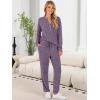 imageANRABESS Womens Lounge Set 2025 Fall 2 Piece Outfit Long Sleeve Pajamas Sets Henley Top ampamp Pants Loungewear ClothingPurple