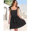 imageANRABESS Womens Sleeveless Tie Strap Mini Dress Summer Square Neck Smocked A Line Swing Elegant Cute Cocktail Short DressesBlack