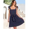 imageANRABESS Womens Sleeveless Tie Strap Mini Dress Summer Square Neck Smocked A Line Swing Elegant Cute Cocktail Short DressesDark Blue