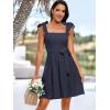 imageANRABESS Womens Sleeveless Tie Strap Mini Dress Summer Square Neck Smocked A Line Swing Elegant Cute Cocktail Short DressesDark Blue