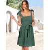 imageANRABESS Womens Sleeveless Tie Strap Mini Dress Summer Square Neck Smocked A Line Swing Elegant Cute Cocktail Short DressesGreen