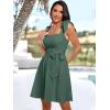 imageANRABESS Womens Sleeveless Tie Strap Mini Dress Summer Square Neck Smocked A Line Swing Elegant Cute Cocktail Short DressesGreen