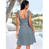 imageANRABESS Womens Sleeveless Tie Strap Mini Dress Summer Square Neck Smocked A Line Swing Elegant Cute Cocktail Short DressesGrey Blue