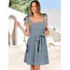 imageANRABESS Womens Sleeveless Tie Strap Mini Dress Summer Square Neck Smocked A Line Swing Elegant Cute Cocktail Short DressesGrey Blue