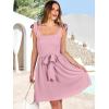 imageANRABESS Womens Sleeveless Tie Strap Mini Dress Summer Square Neck Smocked A Line Swing Elegant Cute Cocktail Short DressesPink