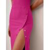 imageANRABESS Womens Slim Fit Tank Dresses Sexy Button Slit Bodycon Business Work Sundresses 2025 Summer Trendy Club Midi DressHot Pink