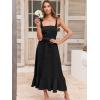 imageANRABESS Womens Square Neck Ruffle Split Midi Elegant Formal Wedding Guest Cocktail Bridesmaid Graduation Party DressesBlack