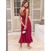 imageANRABESS Womens Square Neck Ruffle Split Midi Elegant Formal Wedding Guest Cocktail Bridesmaid Graduation Party DressesDark Red