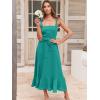 imageANRABESS Womens Square Neck Ruffle Split Midi Elegant Formal Wedding Guest Cocktail Bridesmaid Graduation Party DressesLake Green