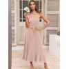 imageANRABESS Womens Square Neck Ruffle Split Midi Elegant Formal Wedding Guest Cocktail Bridesmaid Graduation Party DressesLight Pink