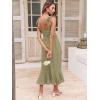imageANRABESS Womens Square Neck Ruffle Split Midi Elegant Formal Wedding Guest Cocktail Bridesmaid Graduation Party DressesPea Green