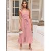 imageANRABESS Womens Square Neck Ruffle Split Midi Elegant Formal Wedding Guest Cocktail Bridesmaid Graduation Party DressesPink