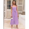 imageANRABESS Womens Square Neck Ruffle Split Midi Elegant Formal Wedding Guest Cocktail Bridesmaid Graduation Party DressesPurple