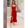 imageANRABESS Womens Square Neck Ruffle Split Midi Elegant Formal Wedding Guest Cocktail Bridesmaid Graduation Party DressesRed