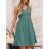 imageANRABESS Womens Summer Beach Vacation Dresses V Neck Sleeveless Casual Button Down A Line Swing Mini Sundresses with PocketsGrass Green