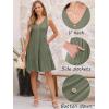 imageANRABESS Womens Summer Beach Vacation Dresses V Neck Sleeveless Casual Button Down A Line Swing Mini Sundresses with PocketsOlive