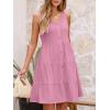 imageANRABESS Womens Summer Beach Vacation Dresses V Neck Sleeveless Casual Button Down A Line Swing Mini Sundresses with PocketsPink