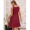 imageANRABESS Womens Summer Beach Vacation Dresses V Neck Sleeveless Casual Button Down A Line Swing Mini Sundresses with PocketsWine Red