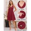 imageANRABESS Womens Summer Beach Vacation Dresses V Neck Sleeveless Casual Button Down A Line Swing Mini Sundresses with PocketsWine Red