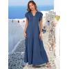imageANRABESS Womens Summer Casual Maxi Dress V Neck Ruffle Sleeve Long Dresses Fashion Flowy Tiered Boho Beach Vacation SundressBlue