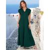 imageANRABESS Womens Summer Casual Maxi Dress V Neck Ruffle Sleeve Long Dresses Fashion Flowy Tiered Boho Beach Vacation SundressDeep Green