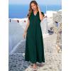 imageANRABESS Womens Summer Casual Maxi Dress V Neck Ruffle Sleeve Long Dresses Fashion Flowy Tiered Boho Beach Vacation SundressDeep Green