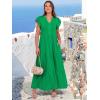 imageANRABESS Womens Summer Casual Maxi Dress V Neck Ruffle Sleeve Long Dresses Fashion Flowy Tiered Boho Beach Vacation SundressForest