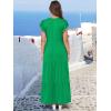 imageANRABESS Womens Summer Casual Maxi Dress V Neck Ruffle Sleeve Long Dresses Fashion Flowy Tiered Boho Beach Vacation SundressForest