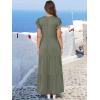 imageANRABESS Womens Summer Casual Maxi Dress V Neck Ruffle Sleeve Long Dresses Fashion Flowy Tiered Boho Beach Vacation SundressOlive