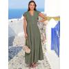 imageANRABESS Womens Summer Casual Maxi Dress V Neck Ruffle Sleeve Long Dresses Fashion Flowy Tiered Boho Beach Vacation SundressOlive