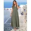 imageANRABESS Womens Summer Casual Maxi Dress V Neck Ruffle Sleeve Long Dresses Fashion Flowy Tiered Boho Beach Vacation SundressOlive