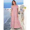 imageANRABESS Womens Summer Casual Maxi Dress V Neck Ruffle Sleeve Long Dresses Fashion Flowy Tiered Boho Beach Vacation SundressPink Floral