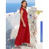 imageANRABESS Womens Summer Casual Maxi Dress V Neck Ruffle Sleeve Long Dresses Fashion Flowy Tiered Boho Beach Vacation SundressRed