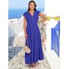 imageANRABESS Womens Summer Casual Maxi Dress V Neck Ruffle Sleeve Long Dresses Fashion Flowy Tiered Boho Beach Vacation SundressRoyal Blue