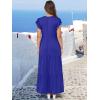imageANRABESS Womens Summer Casual Maxi Dress V Neck Ruffle Sleeve Long Dresses Fashion Flowy Tiered Boho Beach Vacation SundressRoyal Blue