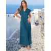 imageANRABESS Womens Summer Casual Maxi Dress V Neck Ruffle Sleeve Long Dresses Fashion Flowy Tiered Boho Beach Vacation SundressTeal Blue