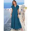 imageANRABESS Womens Summer Casual Maxi Dress V Neck Ruffle Sleeve Long Dresses Fashion Flowy Tiered Boho Beach Vacation SundressTeal Blue