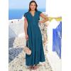 imageANRABESS Womens Summer Casual Maxi Dress V Neck Ruffle Sleeve Long Dresses Fashion Flowy Tiered Boho Beach Vacation SundressTeal Blue