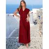imageANRABESS Womens Summer Casual Maxi Dress V Neck Ruffle Sleeve Long Dresses Fashion Flowy Tiered Boho Beach Vacation SundressWine Red
