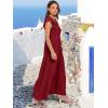 imageANRABESS Womens Summer Casual Maxi Dress V Neck Ruffle Sleeve Long Dresses Fashion Flowy Tiered Boho Beach Vacation SundressWine Red