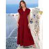 imageANRABESS Womens Summer Casual Maxi Dress V Neck Ruffle Sleeve Long Dresses Fashion Flowy Tiered Boho Beach Vacation SundressWine Red