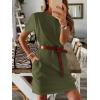 imageANRABESS Womens Summer Casual T Shirt Dresses Short Sleeve Crewneck Striped Mini Shift Dress 2025 Beach Vacation OutfitsArmy Green