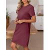 imageANRABESS Womens Summer Casual T Shirt Dresses Short Sleeve Crewneck Striped Mini Shift Dress 2025 Beach Vacation OutfitsDeep Red