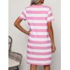 imageANRABESS Womens Summer Casual T Shirt Dresses Short Sleeve Crewneck Striped Mini Shift Dress 2025 Beach Vacation OutfitsPink White Stripe