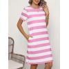 imageANRABESS Womens Summer Casual T Shirt Dresses Short Sleeve Crewneck Striped Mini Shift Dress 2025 Beach Vacation OutfitsPink White Stripe