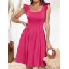 imageANRABESS Womens Summer Short Dress 2025 Square Neck Sleeveless A Line Ruffled Wedding Casual Cute Teen Beach Mini SundressPink