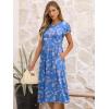 imageANRABESS Womens Summer Short Sleeve ALine Midi Dresses Casual Floral TShirt Dresses Flowy Beach Sundress with PocketsBlue Pink Flower