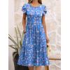 imageANRABESS Womens Summer Short Sleeve ALine Midi Dresses Casual Floral TShirt Dresses Flowy Beach Sundress with PocketsBlue Pink Flower