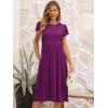 imageANRABESS Womens Summer Short Sleeve ALine Midi Dresses Casual Floral TShirt Dresses Flowy Beach Sundress with PocketsDark Purple